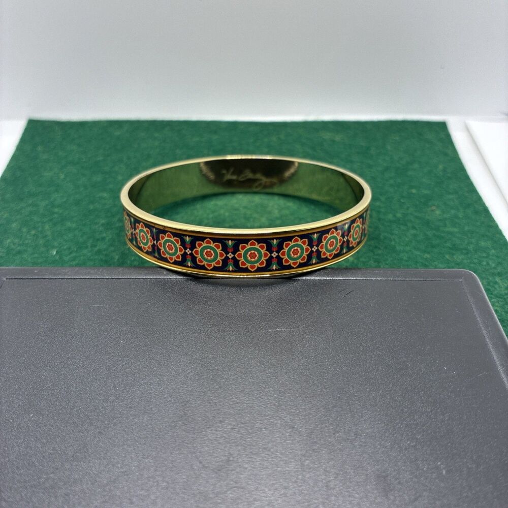 Vera Bradley bangle gold toned bracelet Paisley Pattern